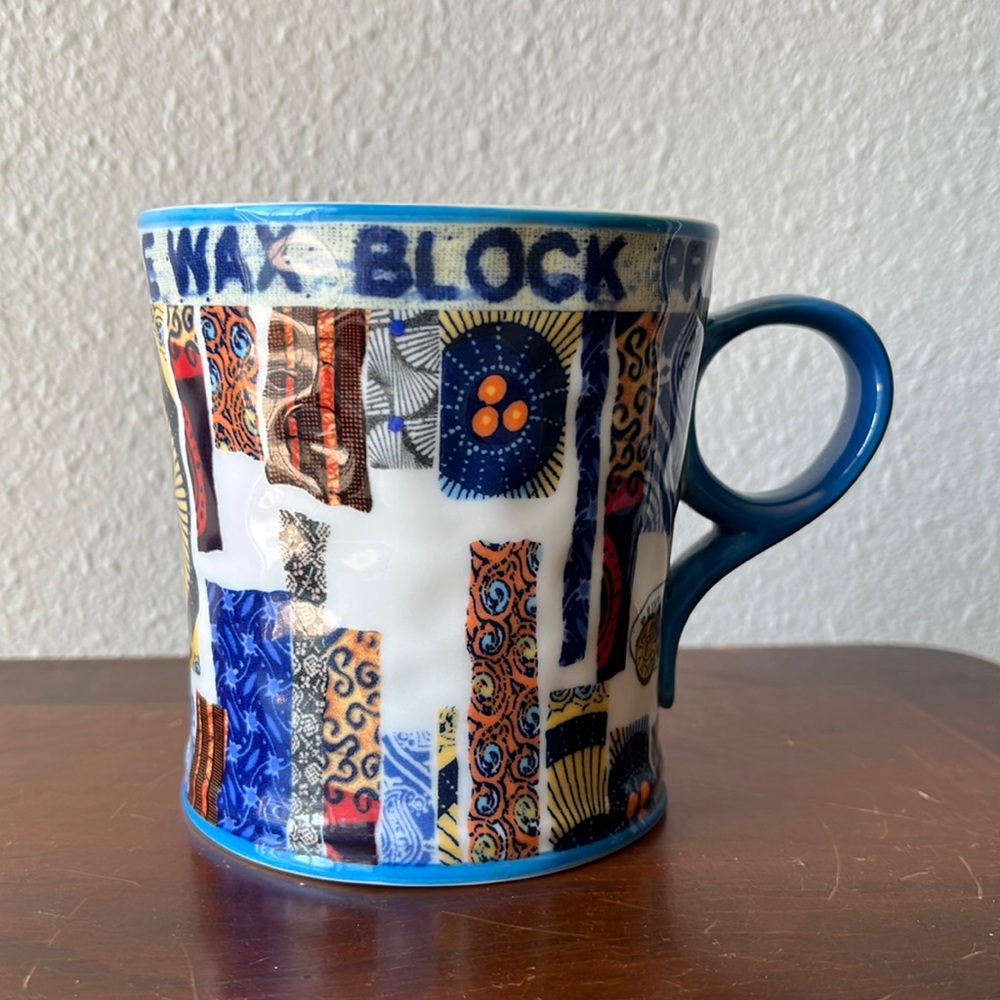 Vintage Anthropologie Block Print Mug
